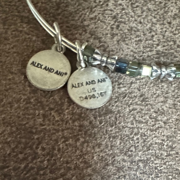 Alex and Ani Silver and Gray Beaded Bracelet - Picture 2 of 3